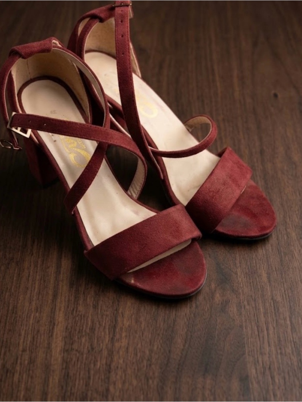 High Heel Sandals - Burgundy